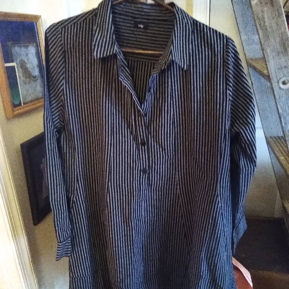 Tulip long sleeve striped dress large